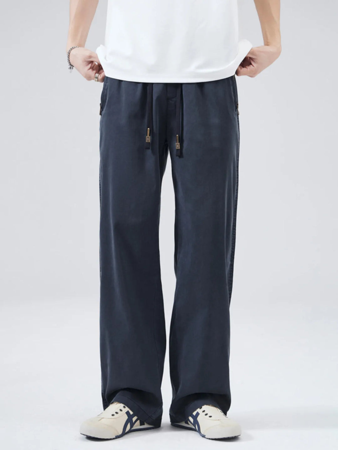 Men's Full Size Drawstring Wide Leg Pants Plus Size