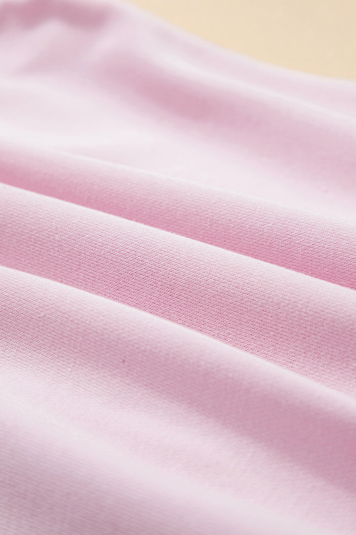 Light Pink Sweetheart Patchwork Mockneck Oversize Sweatshirt