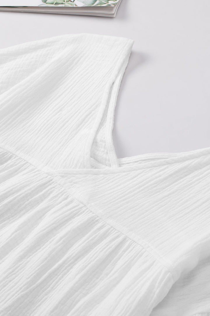 Dropped Shoulder V-Neck Blouse
