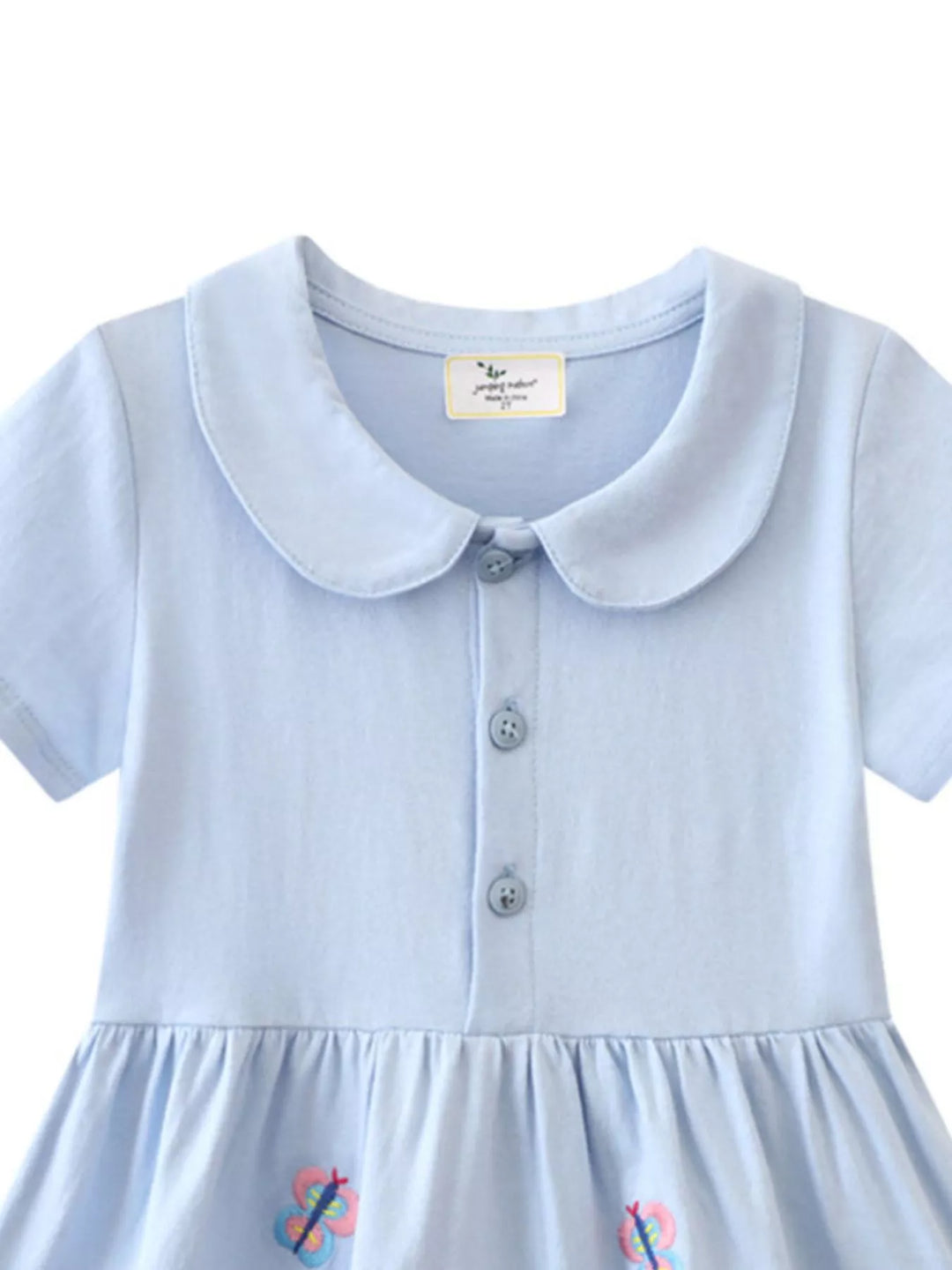 Children's Butterfly Floral Peter Pan Collar Dress