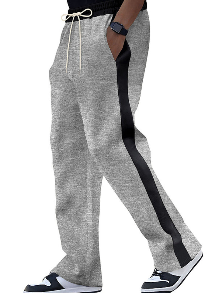 Men's Full Size Contrast Stripe Drawstring Sweatpants Plus Size