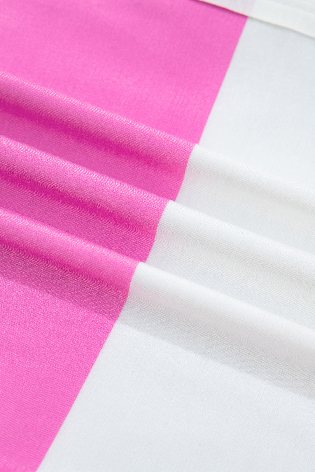 Rose Stripe Colorblock Trim Polo Tee Drawstring Mini Skirt 2pcs Set