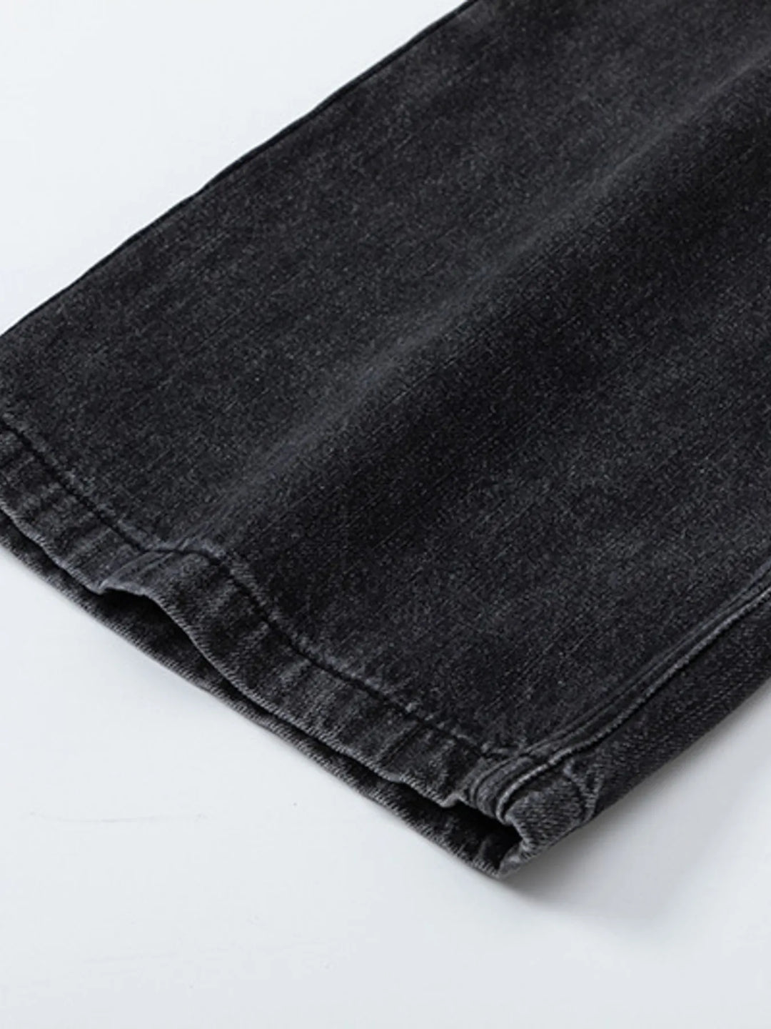 Men's High-Waisted Wide Leg Wash Jeans