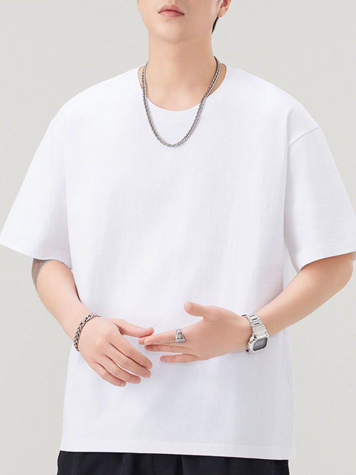 Men's Plus Size Solid Color Casual Loose T-Shirt