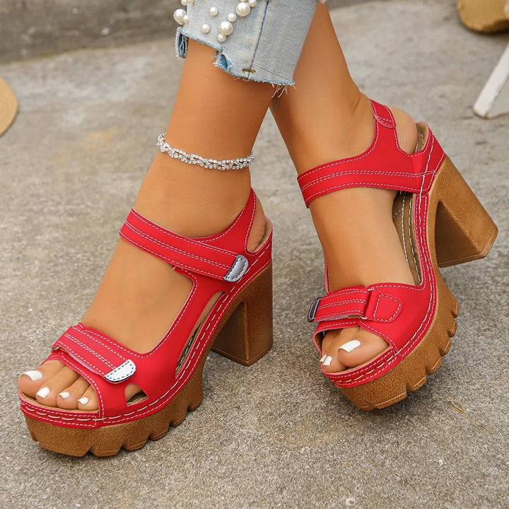 Open Toe Block Heels Sandals