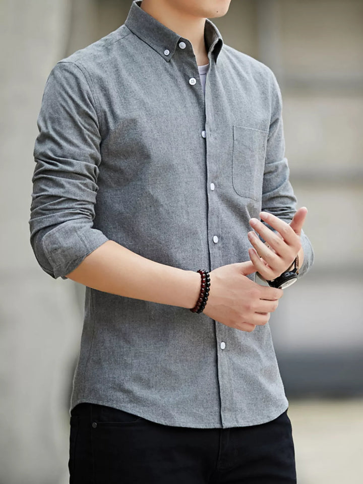 Men's Plus Size Casual Long Sleeve Shirt