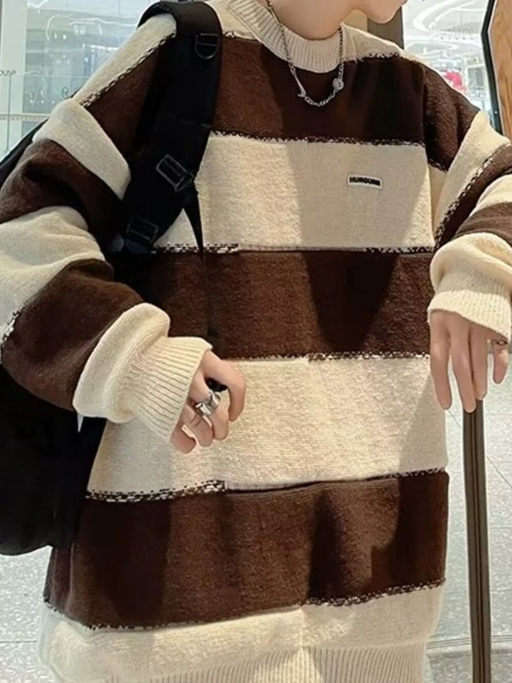 Men's Color Block Long Sleeve Sweater
