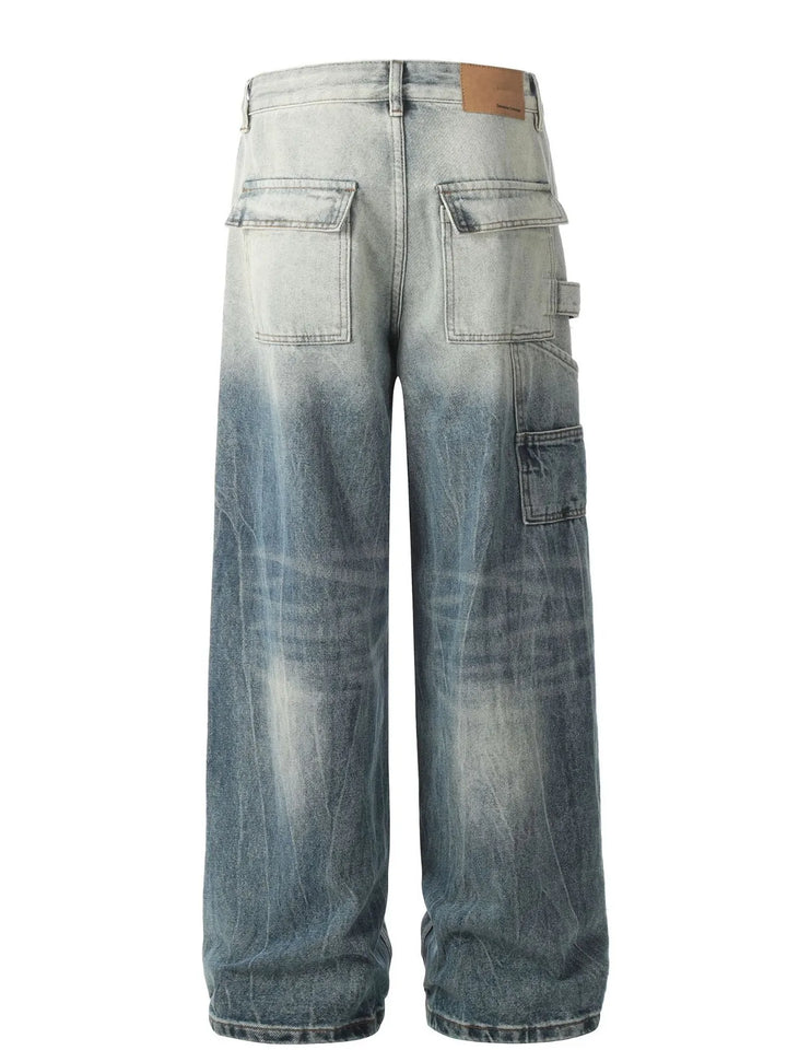 Men's Washed Wide Leg Baggy Jeans