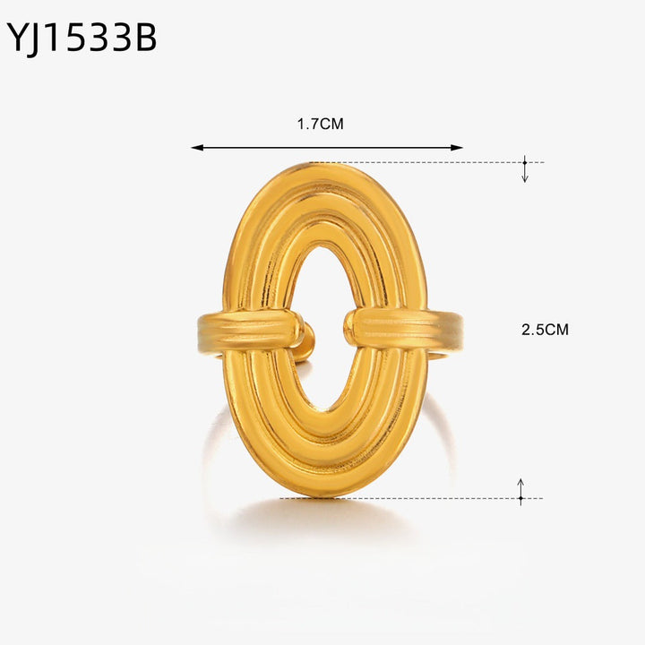 Irregular Geometric Stainless Steel Ring