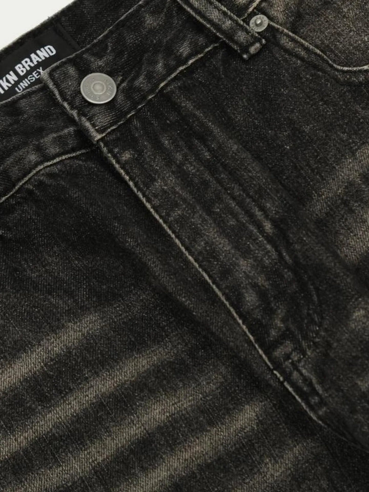 Men's Distressed Cat's Whisker Washed Bootcut Jeans