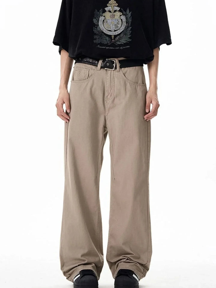 Men's Washed Wide-Leg Cargo Pants