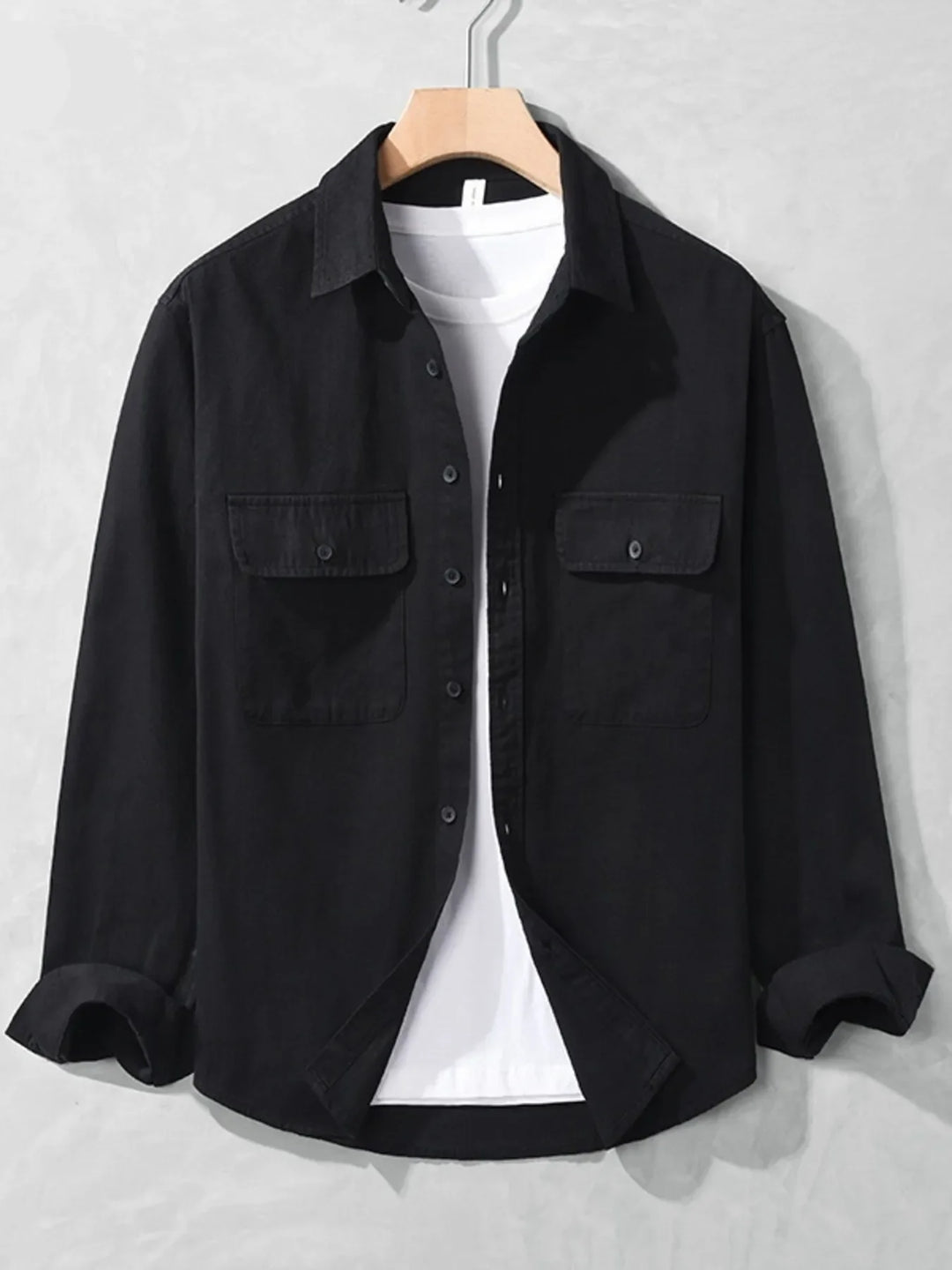 Men's Plus Size Button Up Long Sleeve Shirt