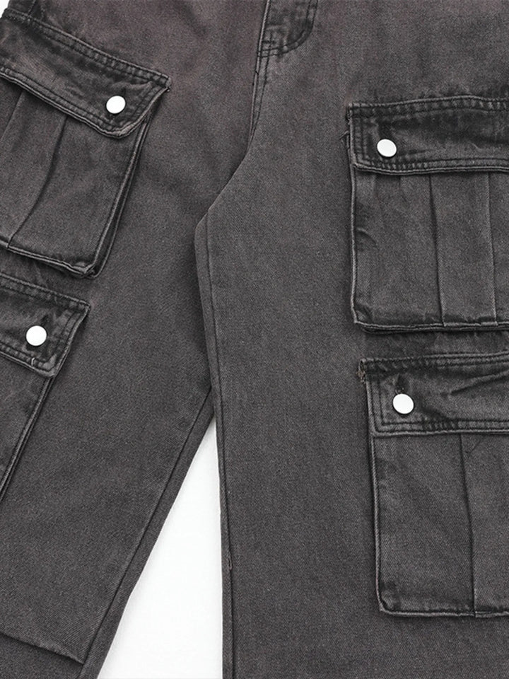 Men's Multi-Pocket Cargo Straight Jeans