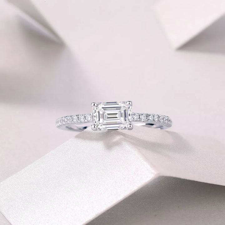 1 Carat 925 Sterling Silver Moissanite Geometric Ring