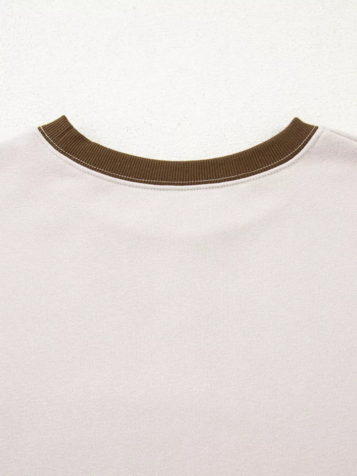 Contrast Striped Long Sleeve Sweatshirt