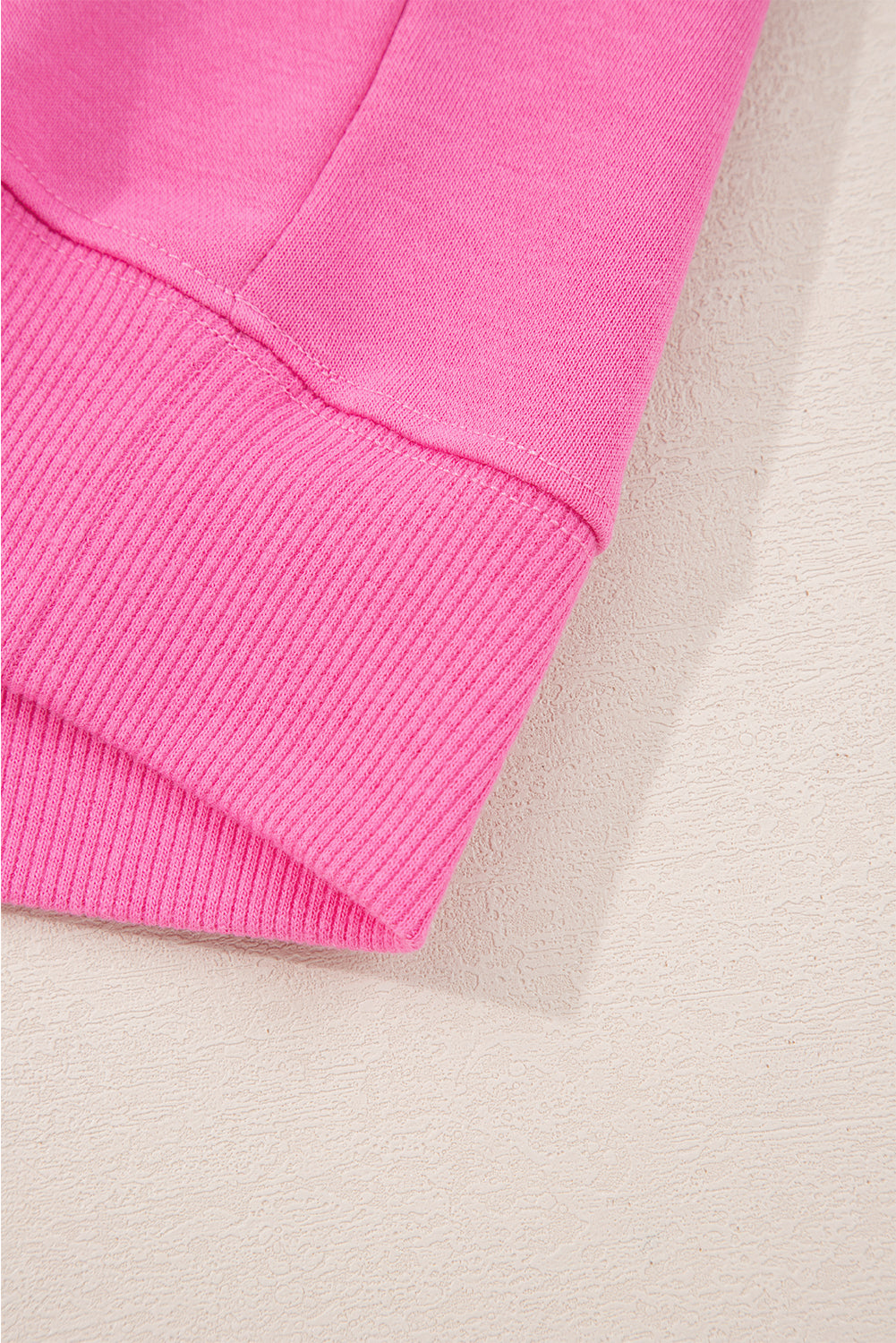 Sachet Pink Solid Color Collared Pullover and Central Seam Pants Set