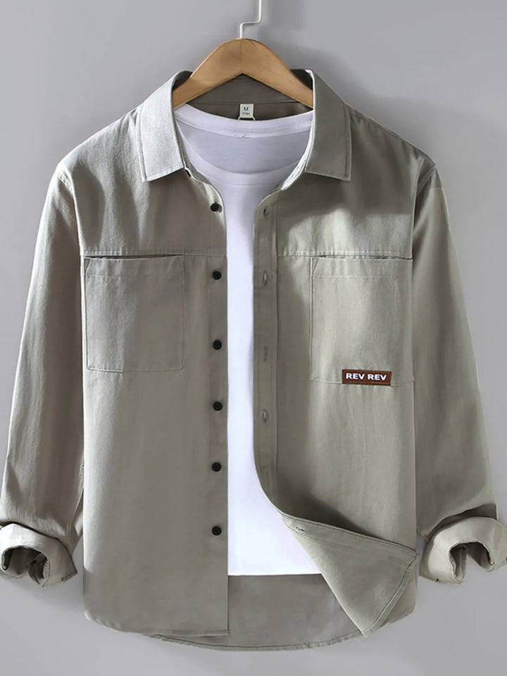 Men's Plus Size Button Up Long Sleeve Shirt