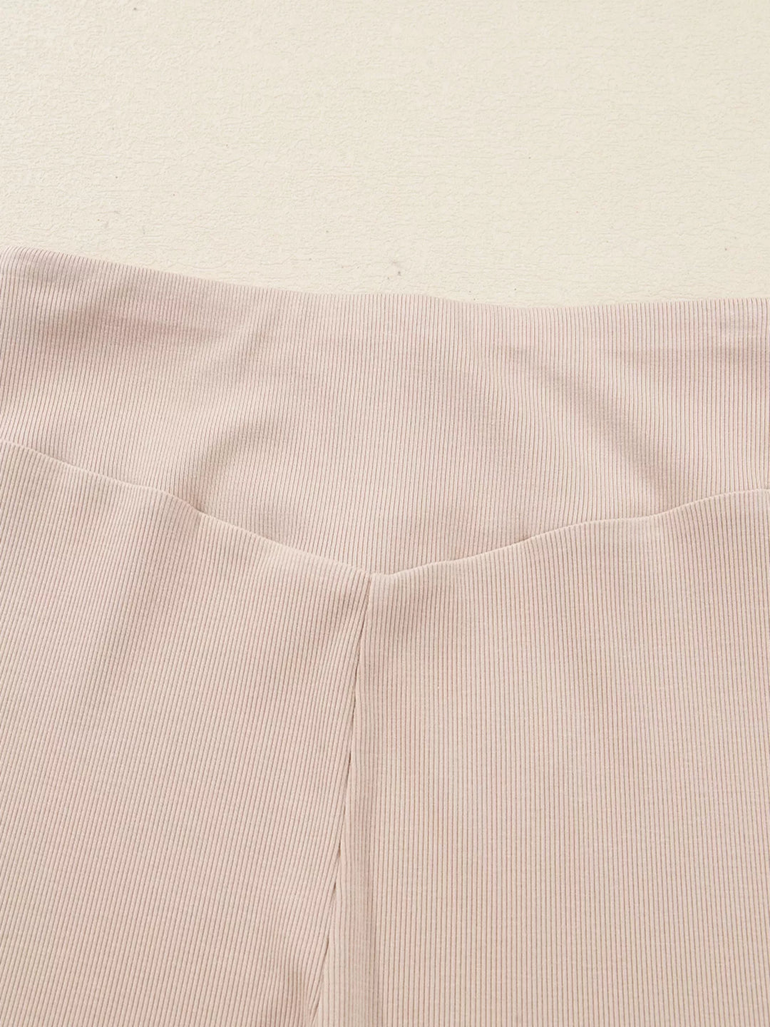 Solid Color Oversize Slit Sweatshirt and Ribbed Leggings 2pcs Set