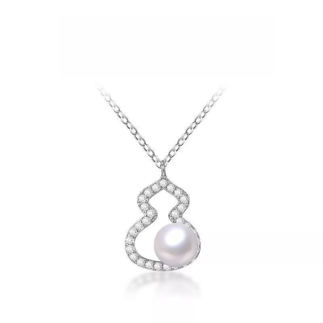 925 Sterling Silver Gourd Pearl Necklace