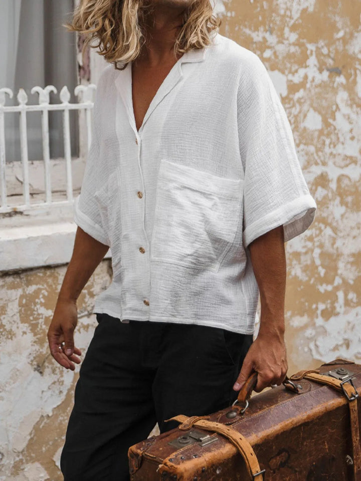 Men's Full Size Button Up Half Sleeve Shirt Plus Size