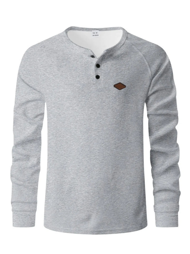 Men's Full Size Button Detail Long Sleeve T-Shirt Plus Size