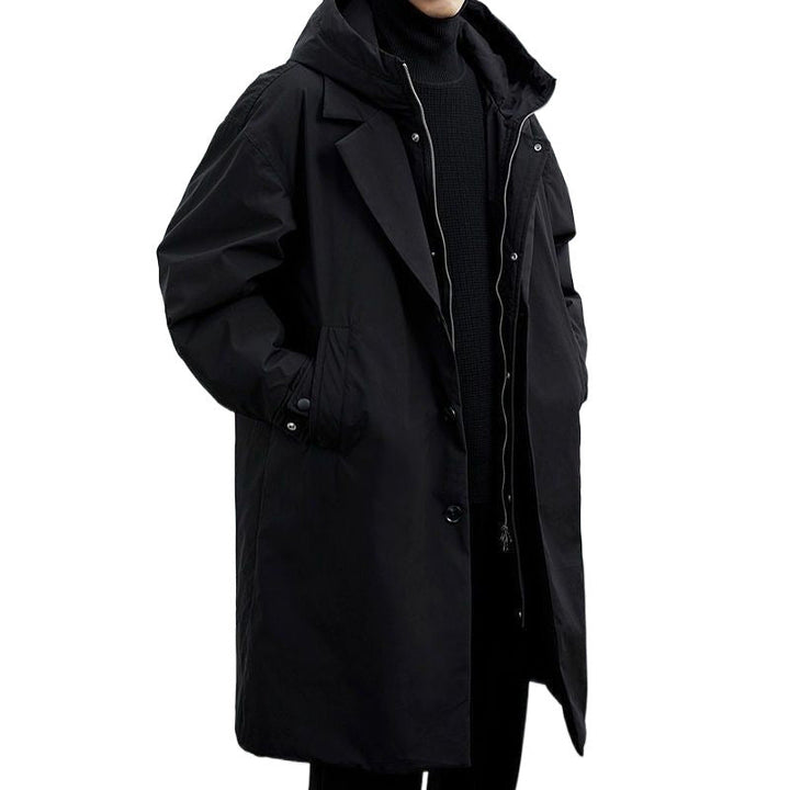 Fake Two-piece Hooded Oversized Thermal Trench Coat