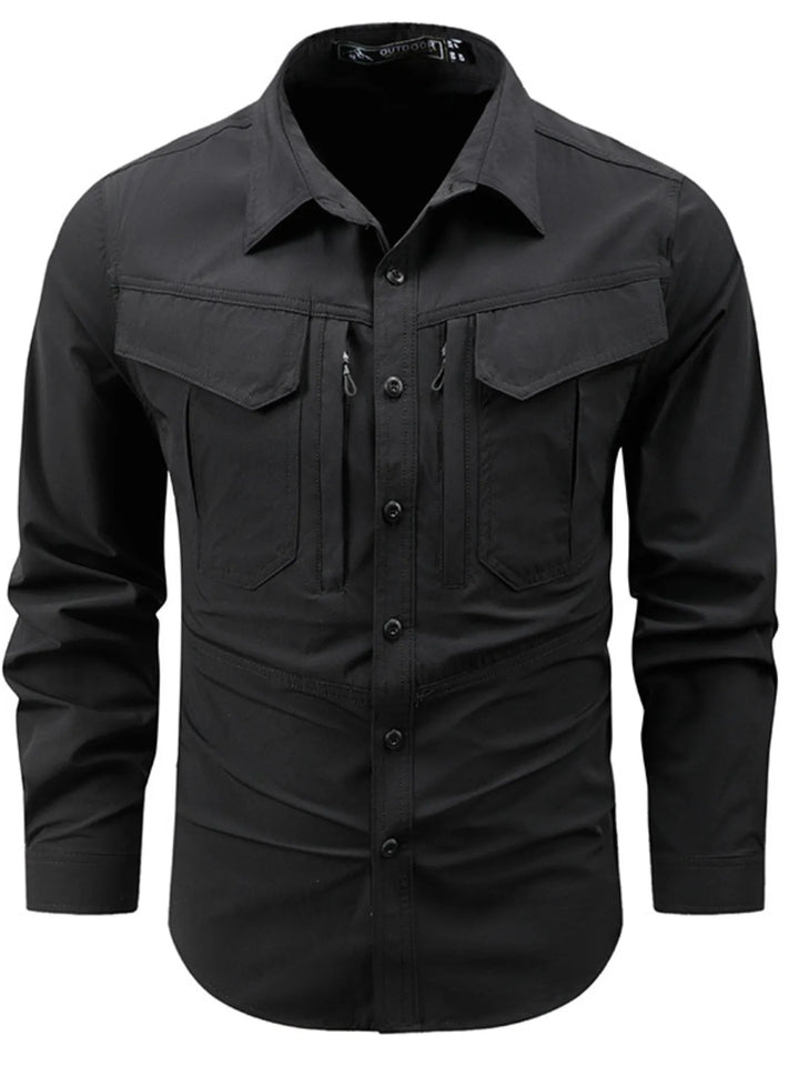 Men's Plus Size Button Up Long Sleeve Shirt