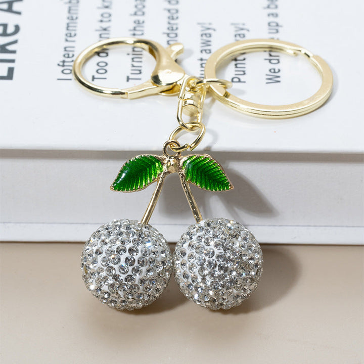 Creative And Cute Diamond-studded Little Cherry Keychain