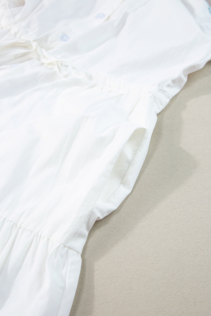 Back-to-School Crisp Button-Up Mini Dress