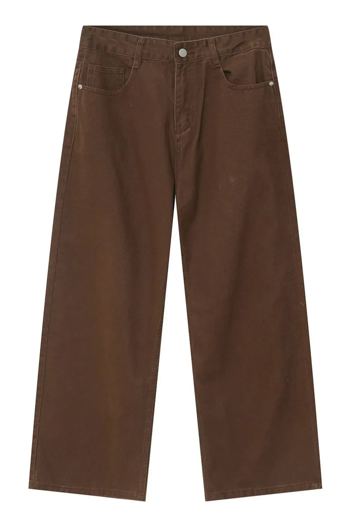 Pocketed Wide Leg Men's Jeans