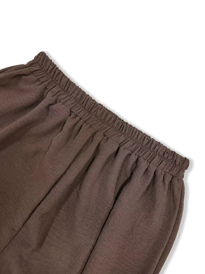 Long Sleeve Shirt and Wide Leg Pants Set