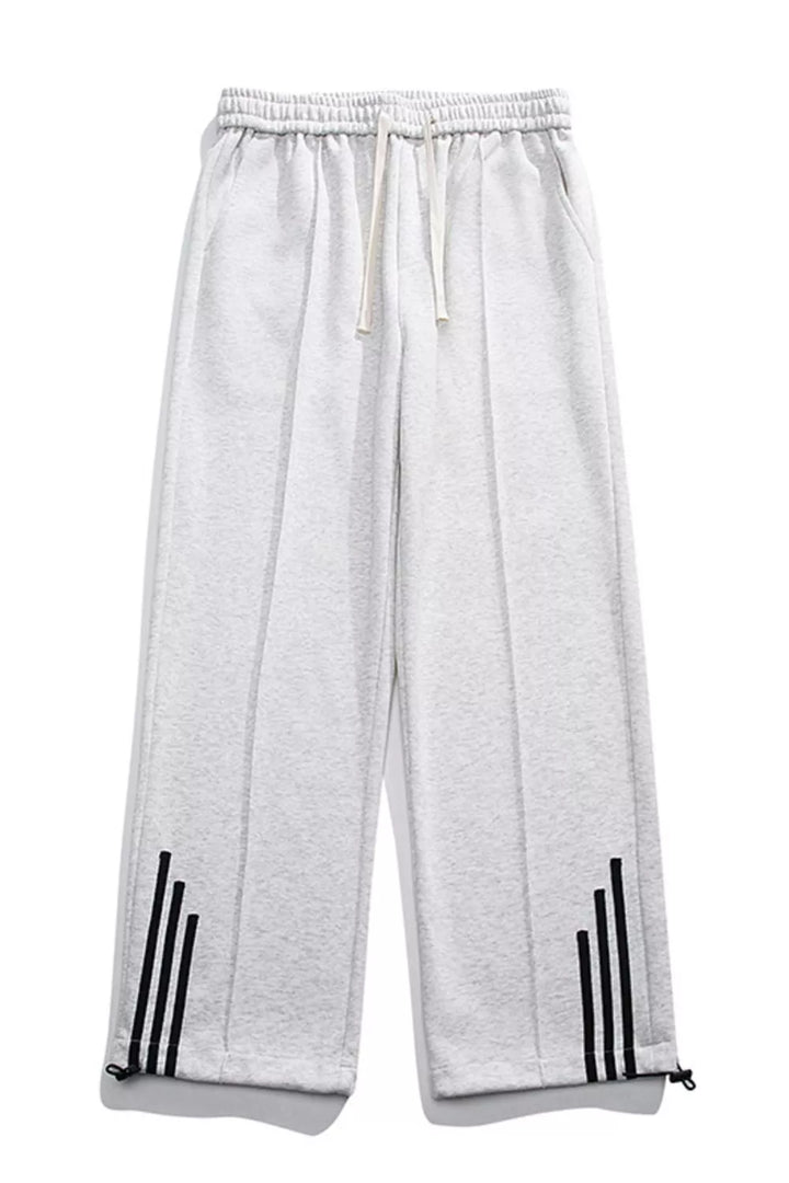Men's Plus Size Casual Loose Fit Sweatpants with Striped Detail