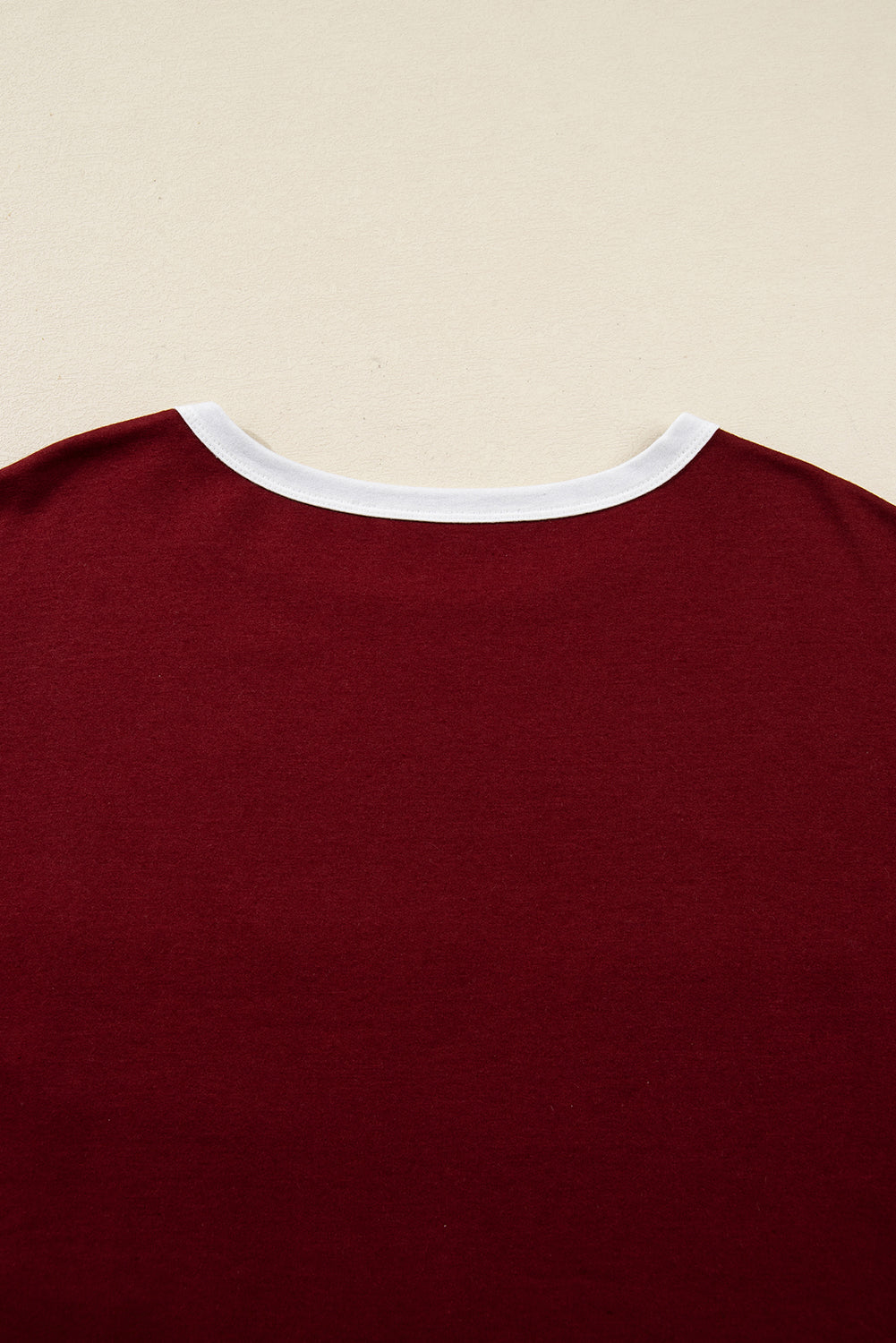 Red Dahlia Cheerful Daisy Flower Patched Round Neck Long Sleeve Top