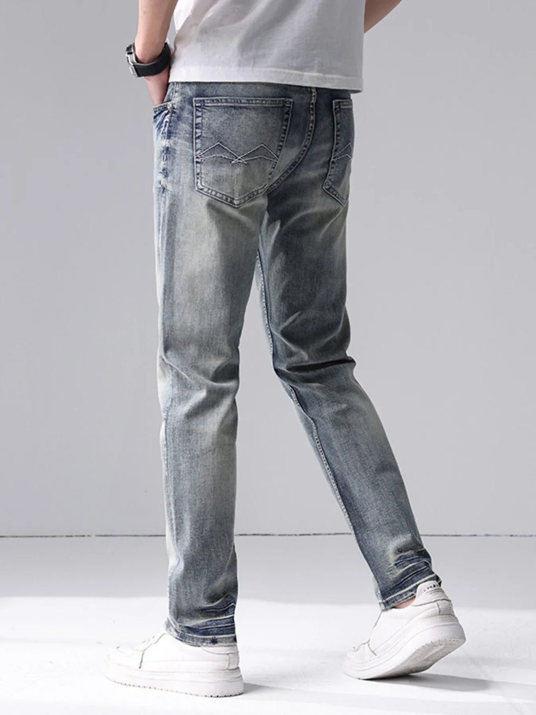 Men's Washed Slim Fit Jeans