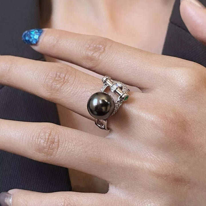 925 Sterling Silver Zircon Pearl Ring