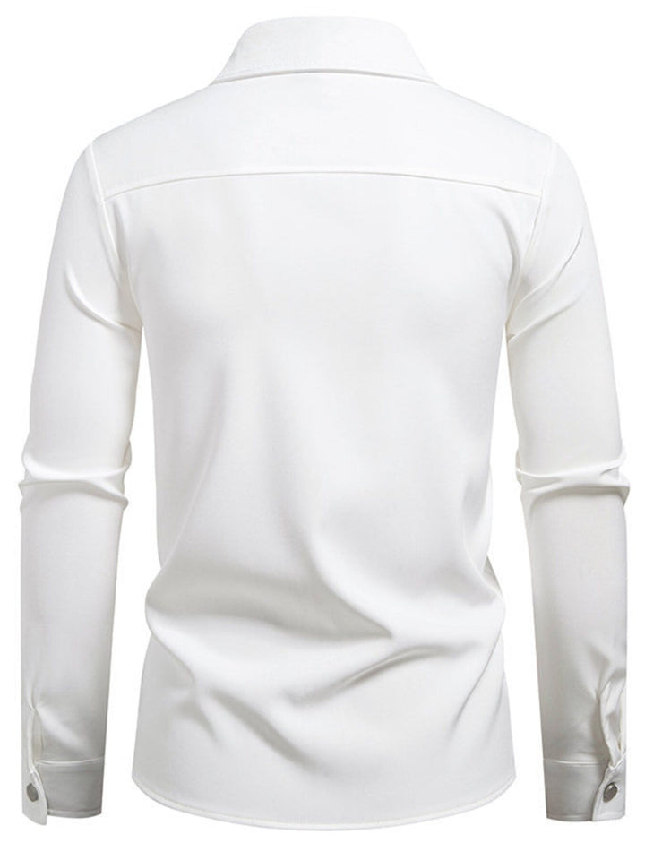 Men's Asymmetrical Button-Down Long Sleeve Shirt