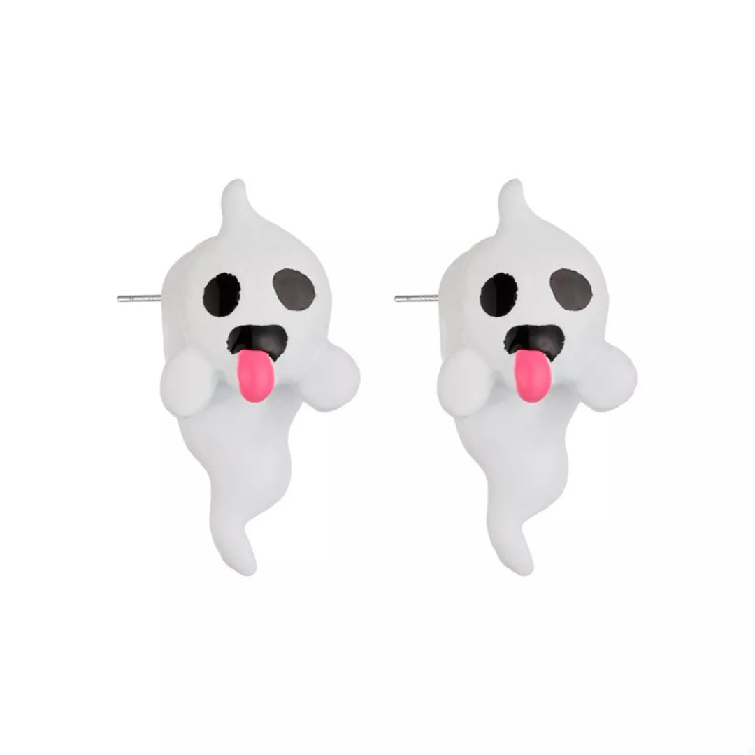 Halloween Ghost and Pumpkin Dangle Earrings