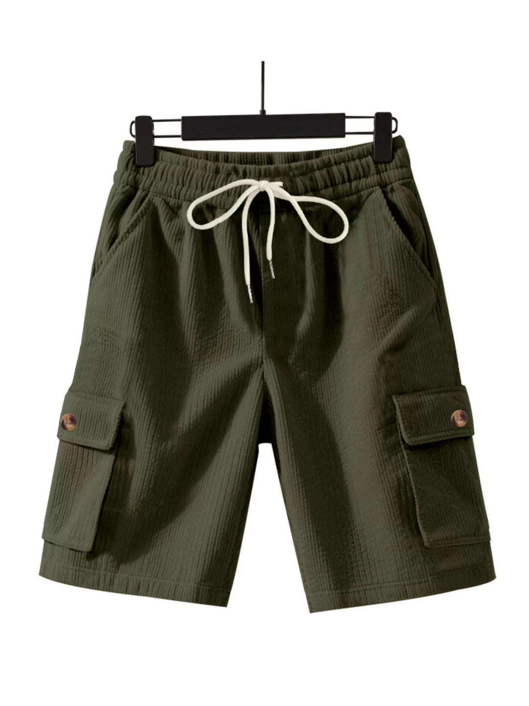 Men's Full Size Casual Textured Drawstring Cargo Shorts Plus Size