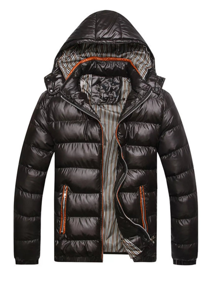 Men's Plus Size Lightweight Hooded Puffer Jacket