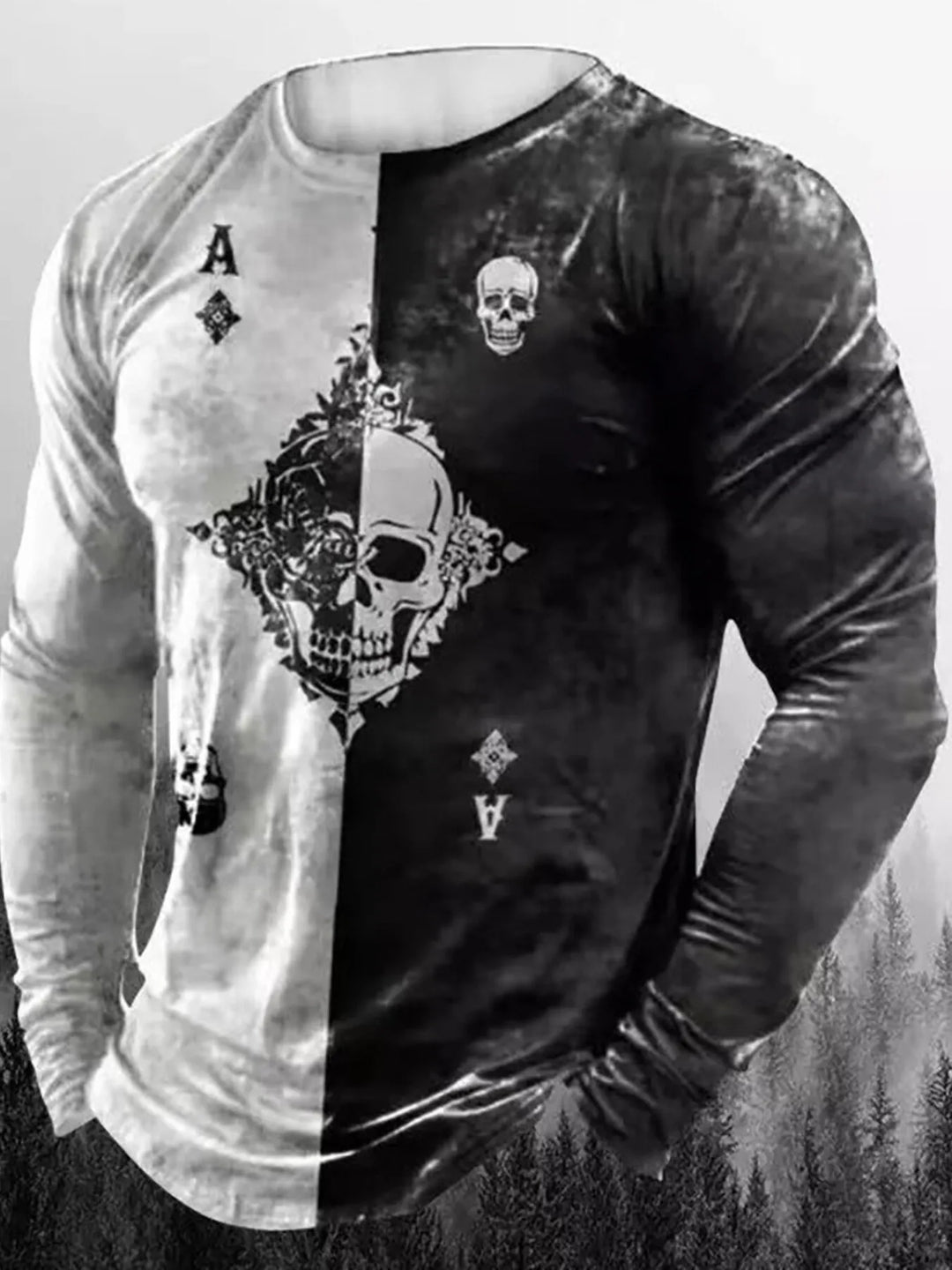 Men's Full Size Graphic Long Sleeve T-Shirt Plus Size