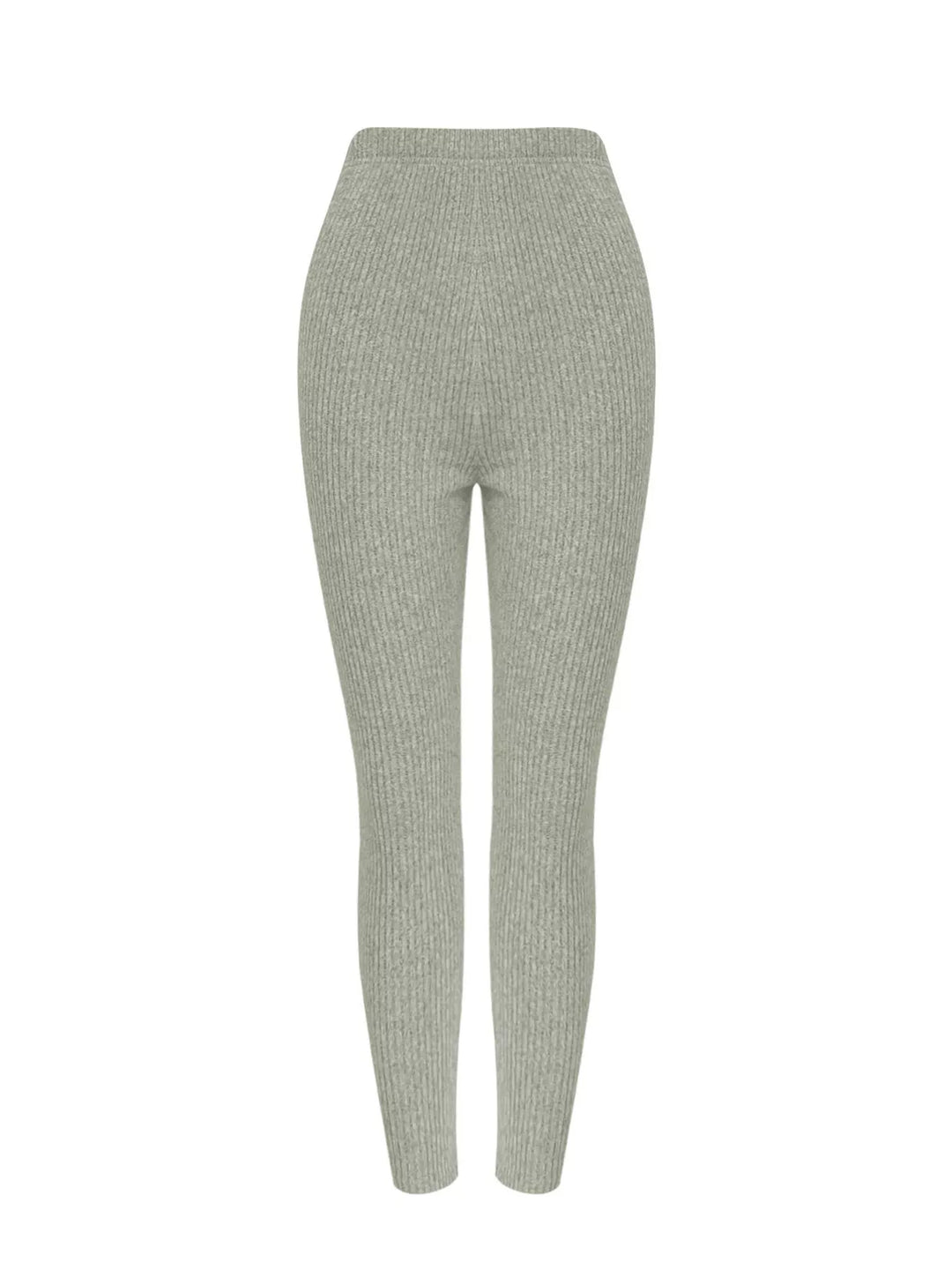 Ribbed Knit Long Sleeve Top and Pants Set