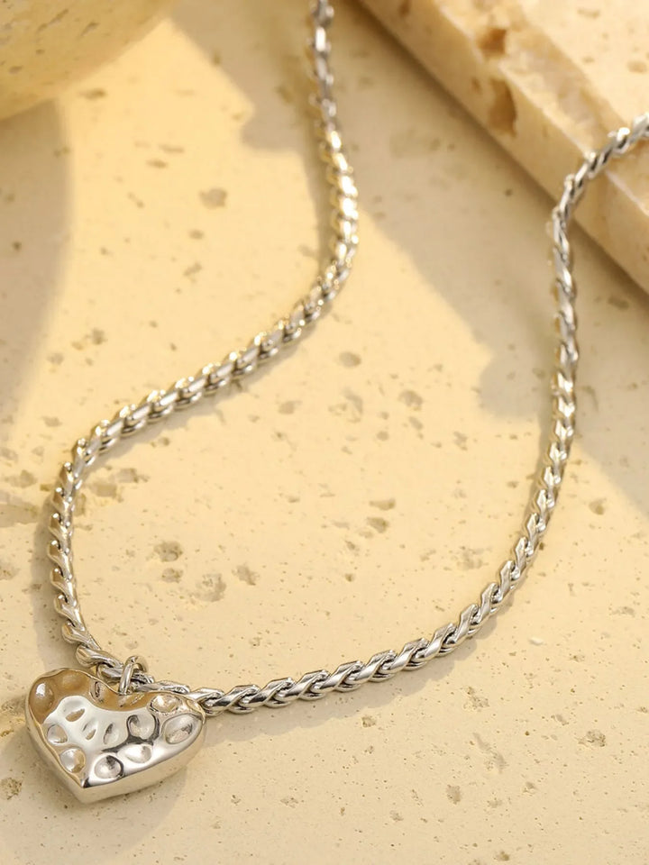 18K Gold-Plated Stainless Steel Heart Pendant Necklace