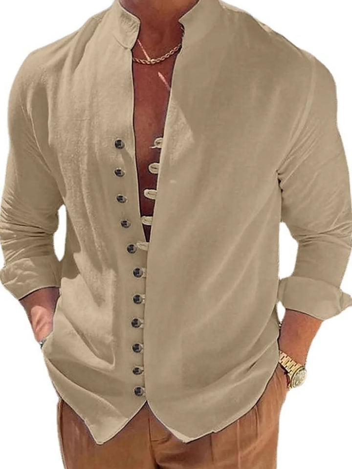 Men's Full Size Button Up Long Sleeve Shirt Plus Size