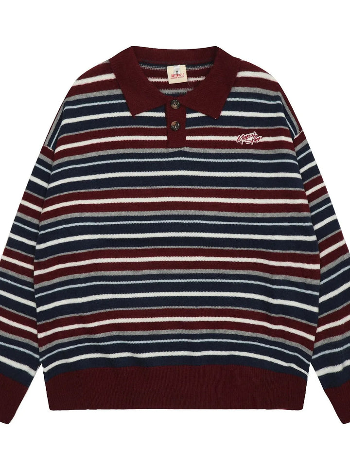 Men's Striped Long Sleeve Sweater