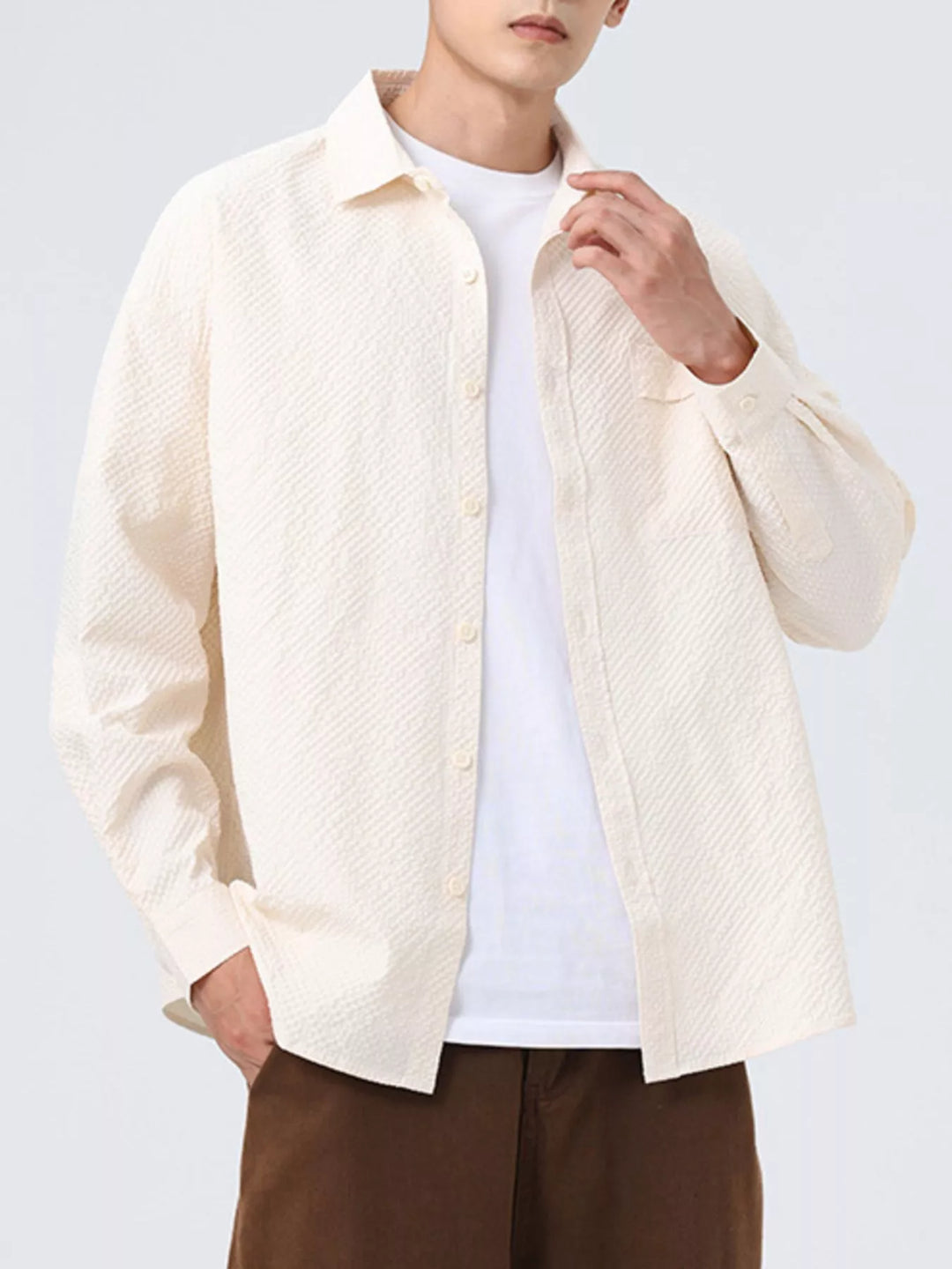 Men's Plus Size Button Up Oversized Shirt