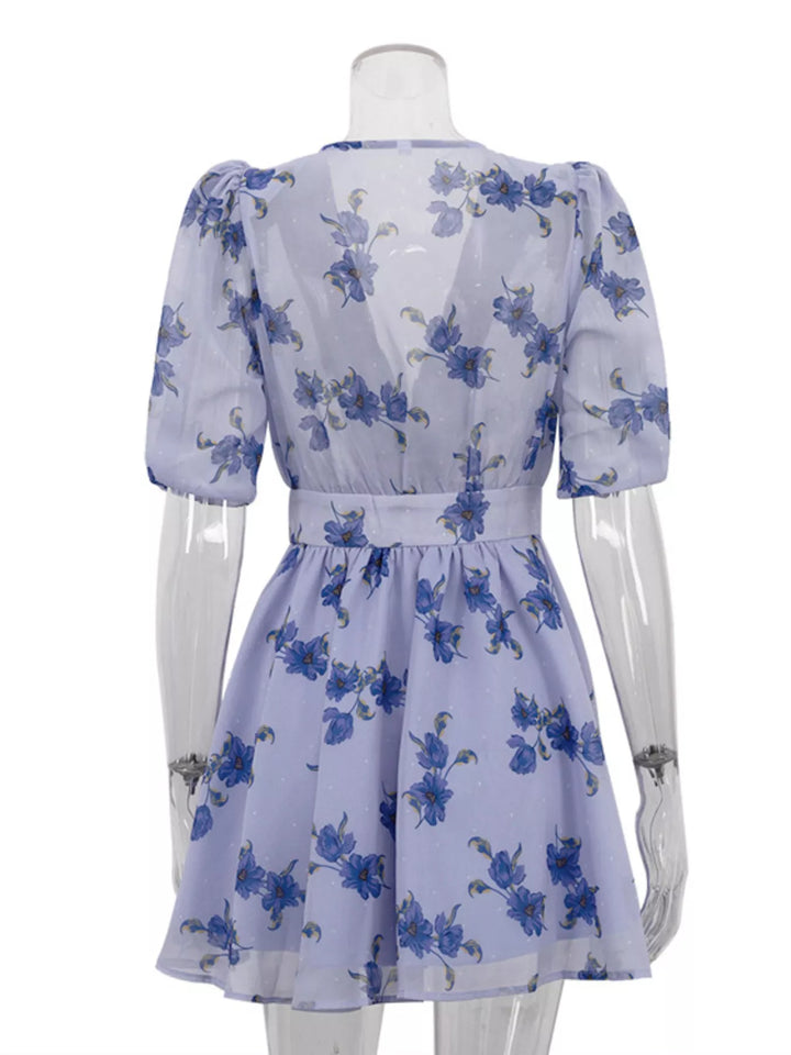 Floral Puff Sleeve Mini Dress
