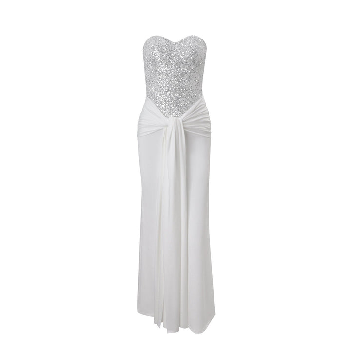 Womens Sexy Bandage Dress Adorned With Sparkling Rhinestones And Delicate Spaghetti Straps