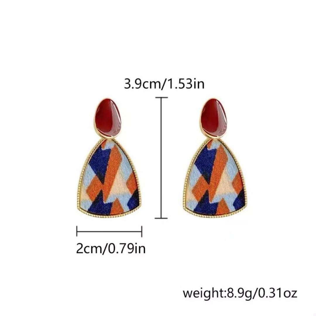 Colorful Abstract Pattern Drop Earrings