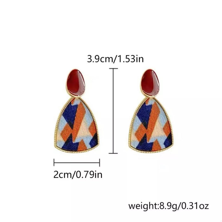 Colorful Abstract Pattern Drop Earrings