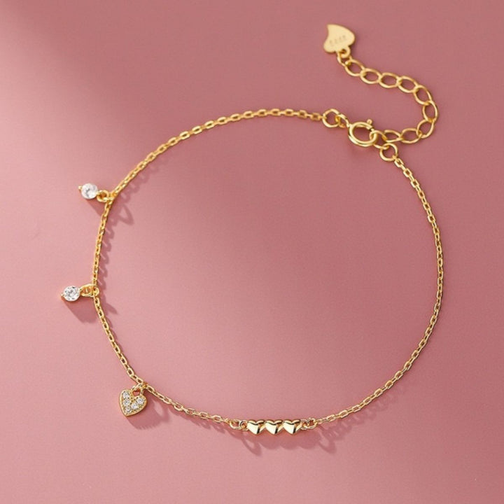 Heart Charm 925 Sterling Silver Bracelet